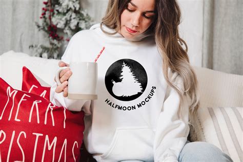 Gildan Mockup White Sweatshirt Graphic By Half Moon Creative