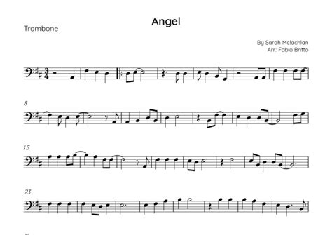 Angel Arr Fabio Britto By Sarah McLachlan Sheet Music For Trombone