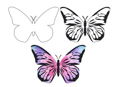 Butterfly Template and Stencil Monarca Butterfly Didactic Material ...