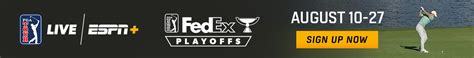 Exclusively On Pga Tour Live On Espn Fedexcup Playoffs Begin At Fedex