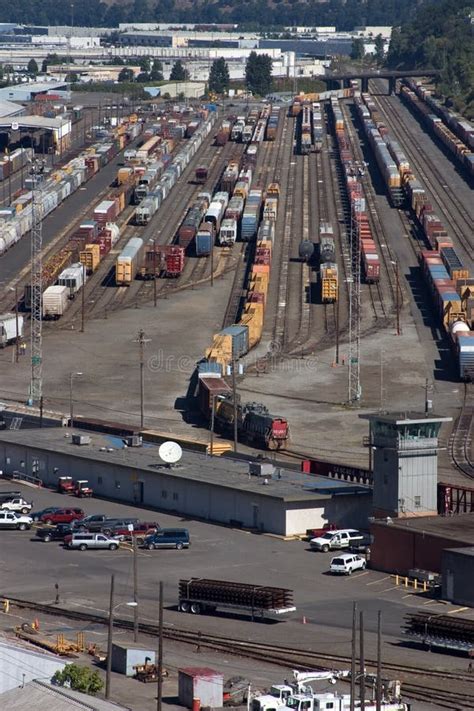 Railroad Yard In Portland Oregon Stock Photo Image Of Queue Tracks