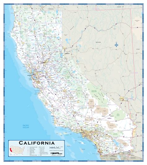 California Highway Wall Map | Maps.com.com