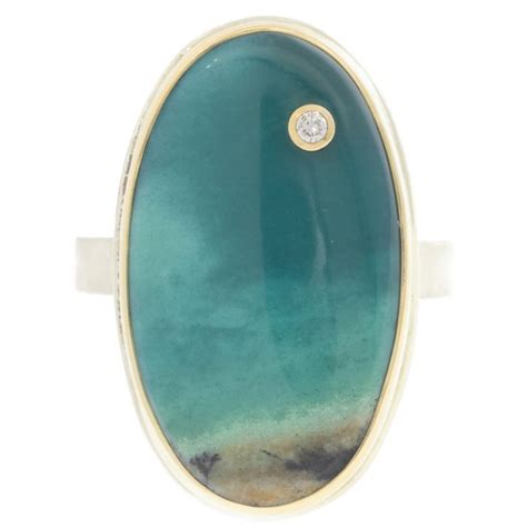 Blue Indonesian Fossilized Opalized Wood Ring By Jamie Joseph Newtwist