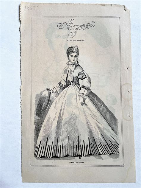 Antique Mid 1800s Hand Colored Fashion Plate Engraving Double Etsy