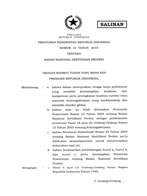 Pp No 10 Tahun 2018 Pdf Pdf