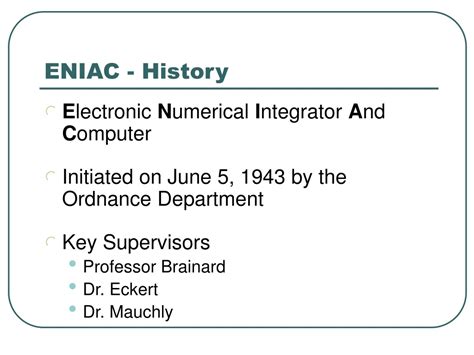 PPT - The ENIAC PowerPoint Presentation, free download - ID:236426