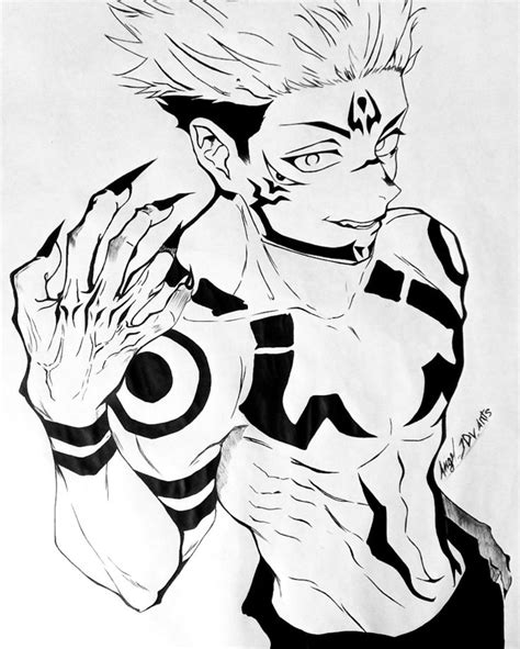 Sukuna Jujutsu Kaisen Anime Drawings Sketches Anime Sketch