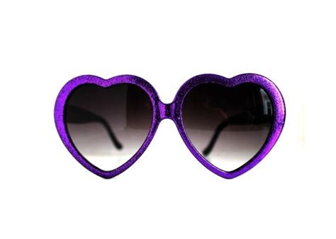 Glitter Heart Sunglasses Purple Hearts Eyeglasses Vintage