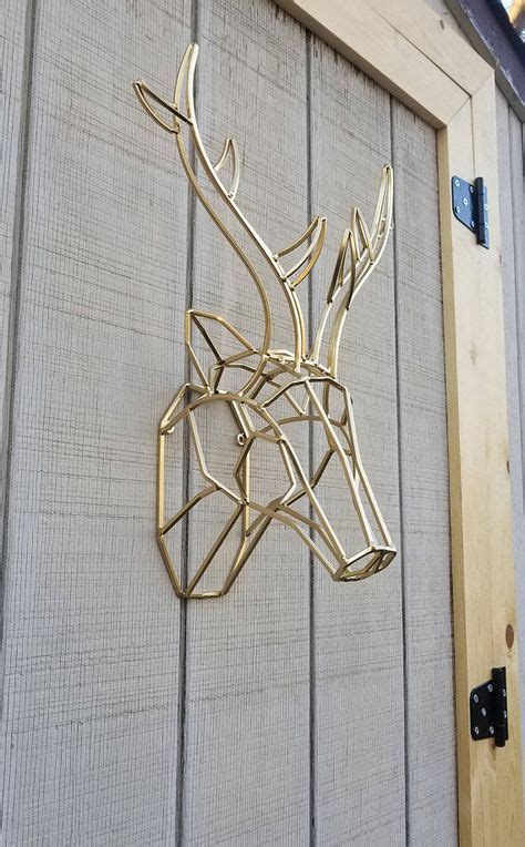 Geometric Wall Decor Iron Deer Head Metal Deer Art Deer Antler