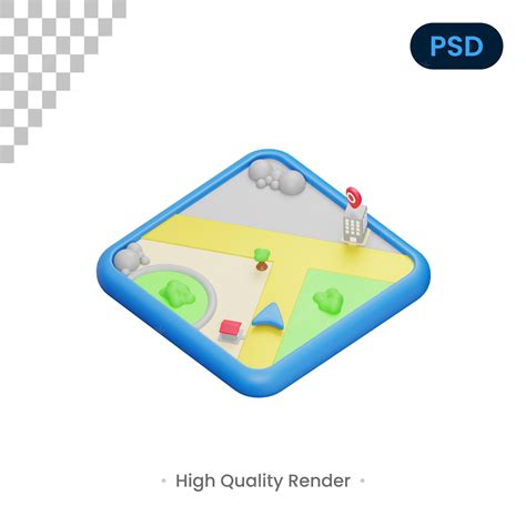 Premium Psd Map Location 3d Icon Premium Psd