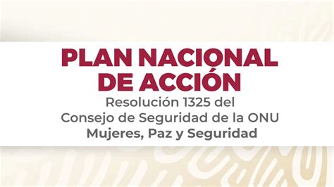 Plan Nacional De Acción Para El Seguimiento De La Resolución 1325 2000 Del Consejo De Seguridad