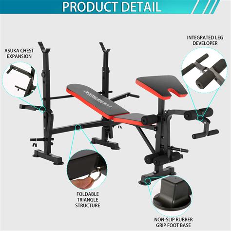 OppsDecor 330 Lbs Olympic Weight Bench With Rack Leg Extension Preacher