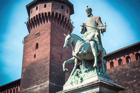 Castle Sforza Sforza Francesco Monument Stock Illustration ...