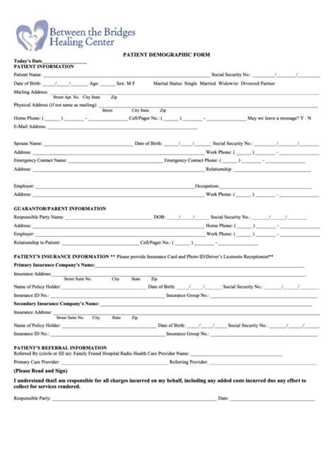 Patient Demographic Form Printable Pdf Download