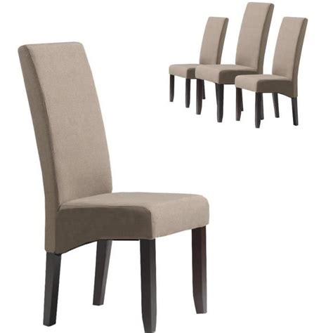 Lot De Chaises Haut Dossier Moderne En Tissu Coloris Taupe