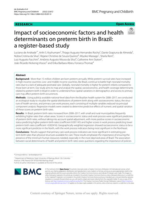 Pdf Impact Of Socioeconomic Factors And Health Determinants On