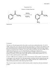 Experiment Lab Report Docx Bailey Bylina Experiment Five Nitration