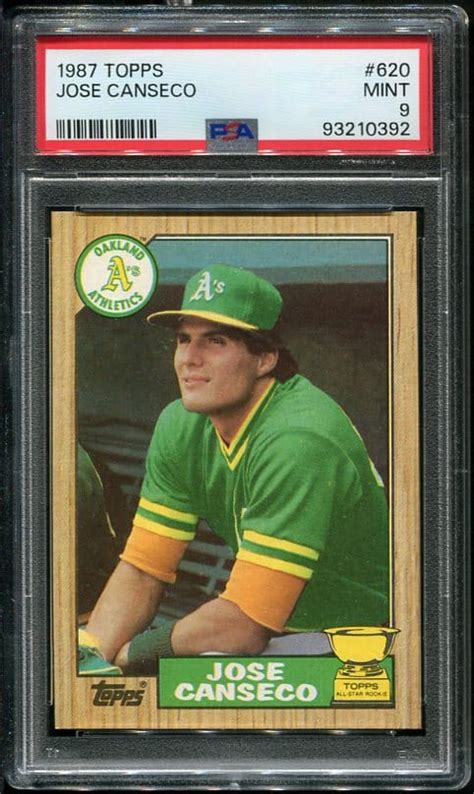 1987 Topps 620 Jose Canseco Rookie Cup PSA 9 93210392 All Star