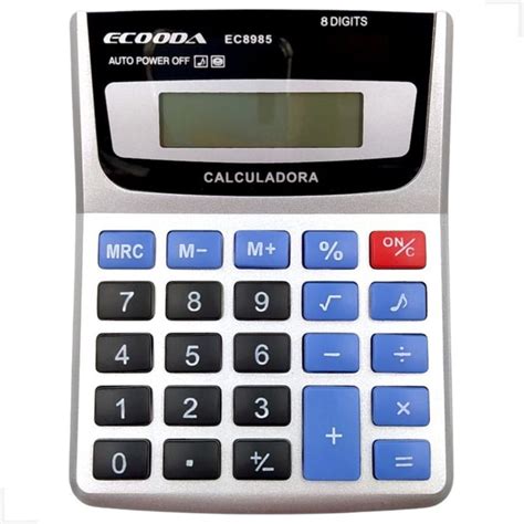 Calculadora Mesa escritório balcão 8 Dígitos Ecooda Ec8985 R 27 74