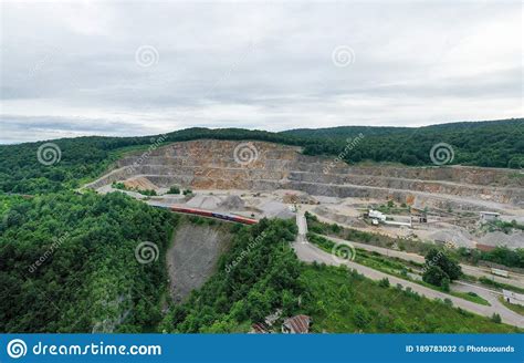 Stone Quarry In Croatia Europe Aerial View Of Opencast Mining Quarry