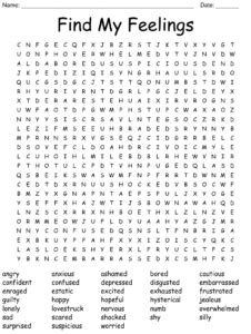 Find My Feelings Word Search Wordmint Word Search Printable