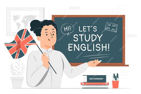 Иллюстрация концепции учителя английского языка | Бесплатно векторы