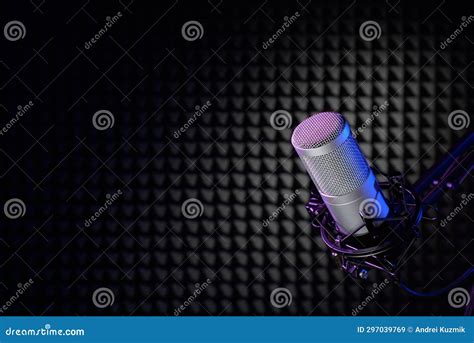 Professional Microphone in the Sound Recording Studio with Noise ...