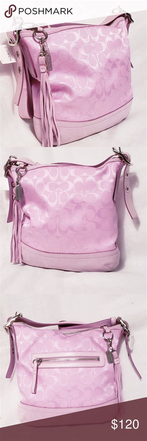 New Coach Pink Signature C Jacquard Shoulder Bag