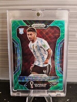 Panini Prizm Fifa World Cup Qatar Gonzalo Montiel Green Wave Base