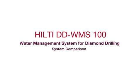 DD WMS 100 Water Management System Water Management Hilti GB