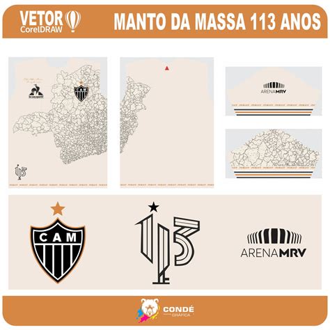 Arte Vetor Camisa Atlético Mineiro Manto da Massa 113 Anos Elo7