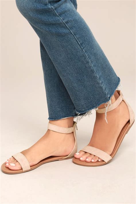 Chic Ankle Strap Sandals Blush Sandals Flat Sandals Vegan Sandals