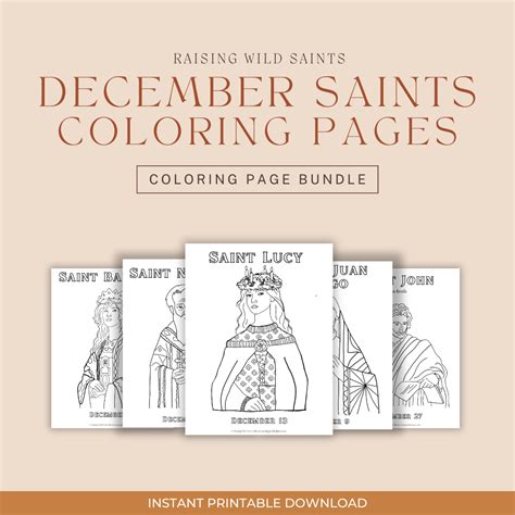 December Saints Coloring Pages Raising Wild Saints™