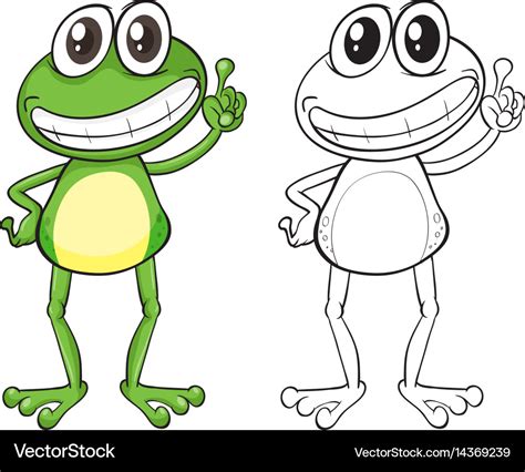 Animal outline for frog standing Royalty Free Vector Image