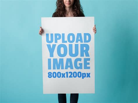 Woman holding poster