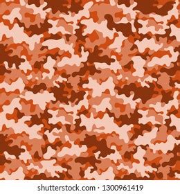 Camouflage Seamless Pattern Orange Camouflage Repeating Stock Vector