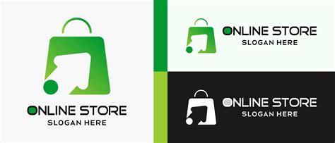 online shopping or online shop logo design template with shopping bag ...