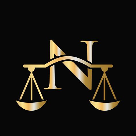 Letter N Scale Attorney Law Logo Design Initial Pillar Law Firm