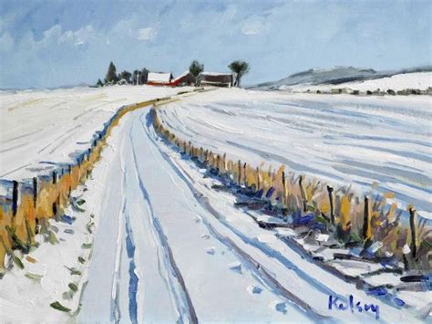 Winter Landscape Oil On Canvas By Robert Kelsey Scottish Artist