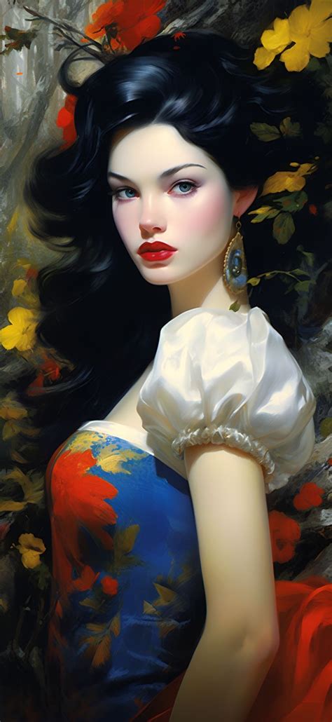 Realistic Digital Painting Of Disney Princess Snow White Showcasing