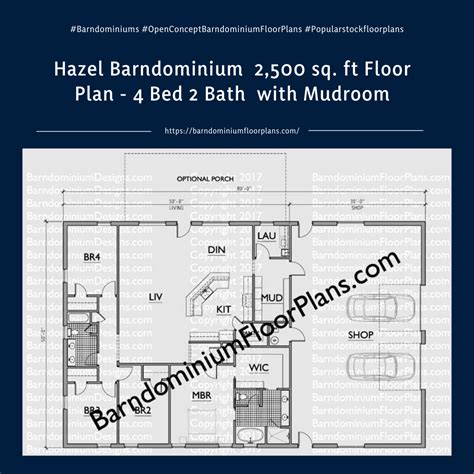 Affordable Open Concept Stock Floor Plan Blaze Barndominium 2 500 Sq Ft