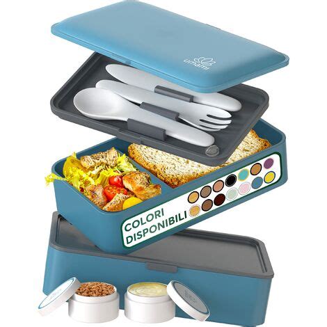 Umami Porta Pranzo Lunch Box Ermetico Con 4 Scomparti E Posate Sicuro