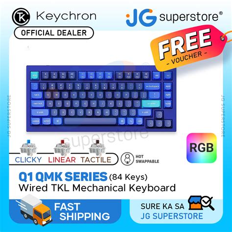 Keychron Q1 QMK 84 Keys RGB Compact Wired TKL Mechanical Keyboard Hot