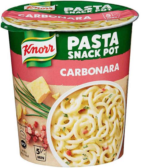 Knorr Snack Pot Pasta Carbonara Med N Ringsinnhold Oppskrifter Og