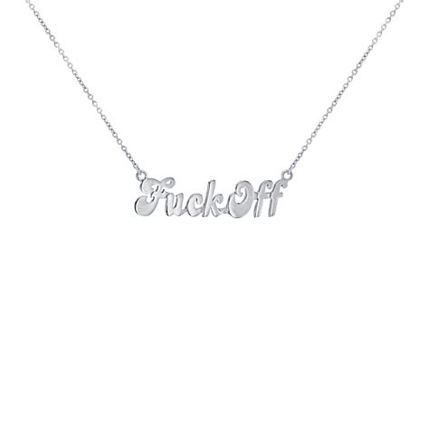 Sterling Silver Fuck Off Statement Necklace True Rocks Wolf Badger