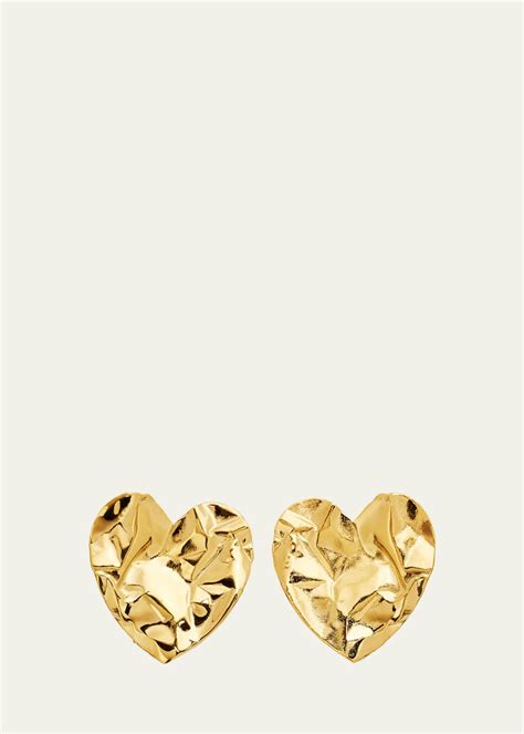 Oscar De La Renta Crushed Heart Earrings Bergdorf Goodman