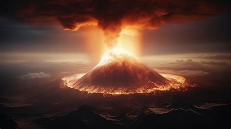 Premium Photo | Explosive volcanic activity fiery eruption scene High ...