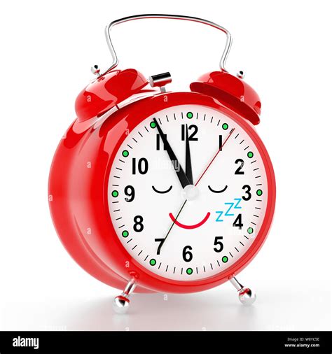 Funny Alarm Clock On White Background D Rendering Stock Photo Alamy