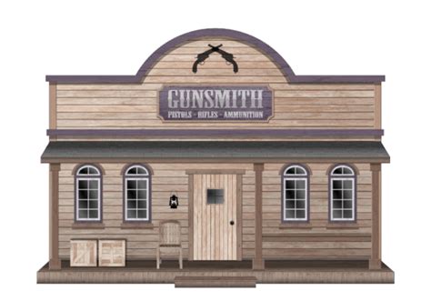 Wild West Bank Building Clip Art Illustration Par Wild West Digitals