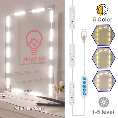 Mua Bộ Đèn Led Gắn Gương Bàn Trang Điểm Đèn Dán Trang Trí Gương Siêu